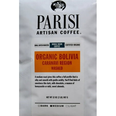 Parisi Artisan Coffee Bolivia Organic Whole Bean Medium-Roast, 32 Ounce