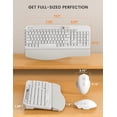 thumbnail image 5 of Ergonomic Wireless Keyboard & Mouse Combo - Rechargeable Type-C, Cushioned Wrist Rest, 7.28” Phone Holder, Silent Mouse, 2.4G Lag-Free for Windows/Mac,White, 5 of 9