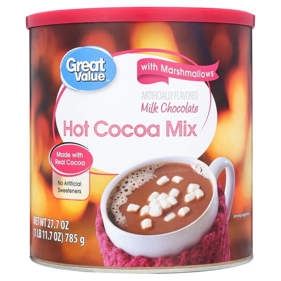Great Value Milk Chocolate Hot Cocoa Drink Mix with Marshmallows, 27 oz Canister