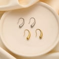 thumbnail image 6 of Lightweight Teardrop Gold Hoop Earrings for Women - Chunky 14k Gold Plated Pull Through Earrings Huggie High Polished Statement Jewelry Gift for Women trendy Black, 6 of 6