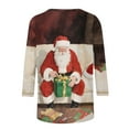 thumbnail image 4 of LEKWK Sequin Tops for Women Xmas Santa Crew Neck 3/4 Sleeve Tshirts Christmas Skirts for Women Funny Holiday Party Shirts for Women, 4 of 6