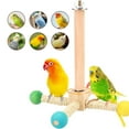 thumbnail image 4 of PONPRNGY Wooden Parrots Rest Hanging Birds Cage Gym 360 Degree Rotating Wooden Stand with Sisal Rope Suitable for Small Parrots Lovebirds, 4 of 6