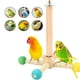 thumbnail image 4 of Puesto De Madera Para Loros Jaula colgante de madera para loros, 20 x 16 x 9 cm, con soporte giratorio de 360 grados y cuerda de sisal para loros pequeños, agapornis y una sola pieza. Rkxzt, 4 of 6