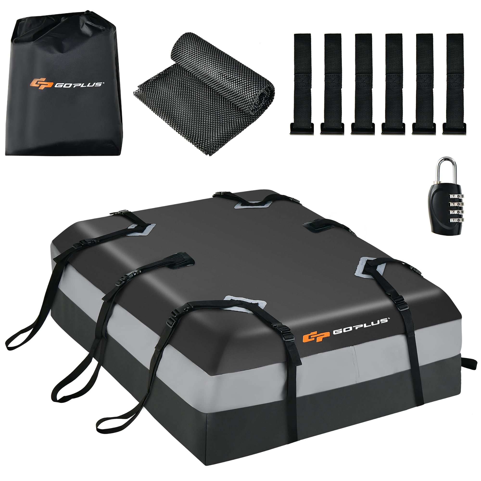 Goplus 15 Cubic Feet Car Roof Bag Rooftop Cargo Carrier Waterproof Luggage Bag with Lock Walmart