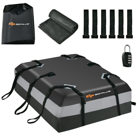 Goplus 15 Cubic Feet Car Roof Bag Rooftop Cargo Carrier Waterproof Luggage Bag with Lock