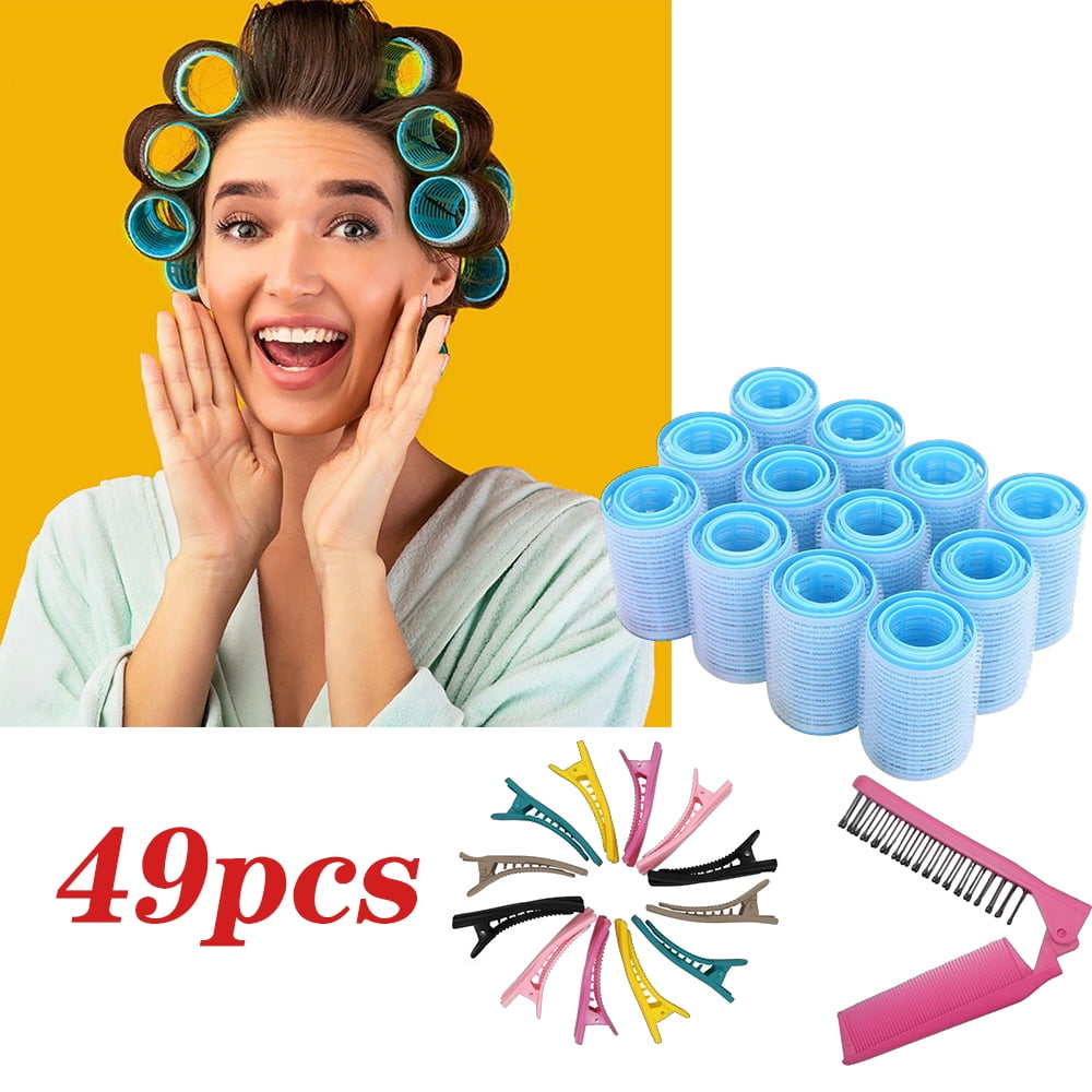 Dicasser Hair Rollers for Long Hair, 49Pcs Rollers Hair Curlers (Large, Medium, Small)for Long