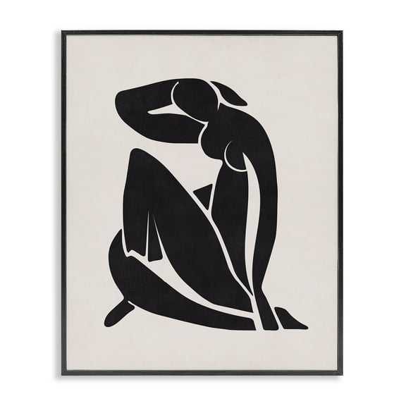 Stupell Industries Midcentury Boho Figure People Painting Black Framed Art Print Wall Art, 11 x 14