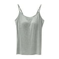 thumbnail image 2 of Fznquz Spaghetti Strap Women's Tank Tops Slip Cami Fashion Built In Bras Casual Silver Sexy Top, 2 of 3