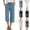 16# Dark Blue, variant on 2026 Summer Wide Leg Capri Pants for Women Drawstring Elastic Waist Casual Cropped Trousers with Pockets Dark Blue XXL