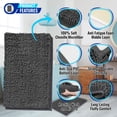 thumbnail image 4 of MAYSHINE Large Soft Plush Microfiber Bathroom Rug or Floor Runner Shag Carpet |Machine Washable, Water Absorbent, Non-Slip, Quick Dry Chenille Bath Mat (Black, 27.5x47), 4 of 5