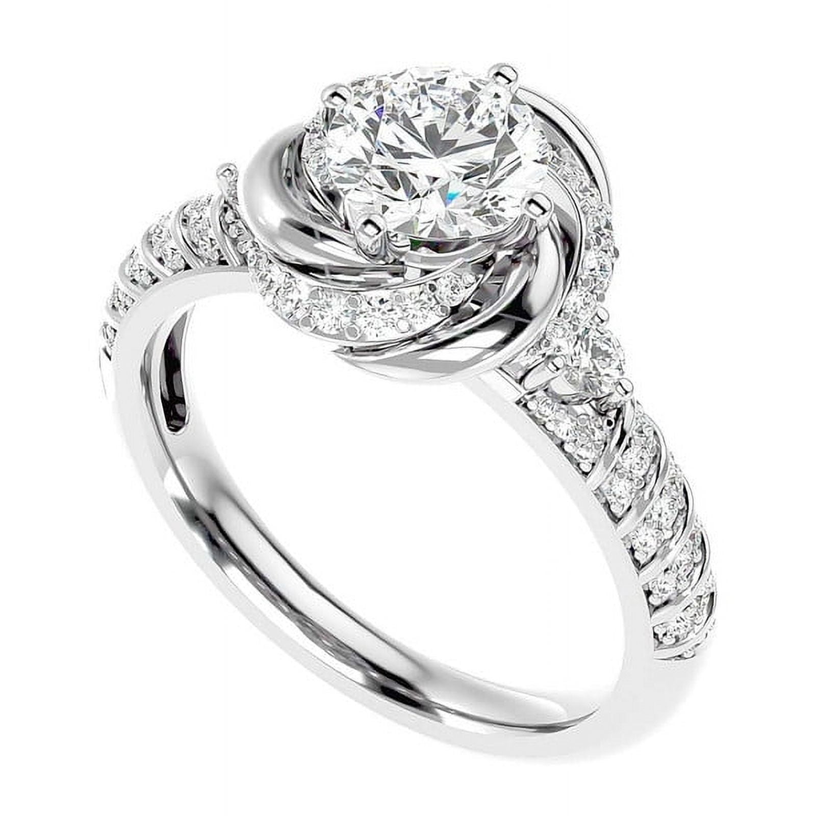 2.25 Ct Floral Style Round Cut IGI Certified Lab Grown Diamond Wedding Ring for Bride 14K White Gold Size 7 by Diamond-Capitals
