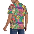 thumbnail image 2 of Hirioo Colorful Dinosaur for Men's Baseball T-shirt Shirts Short Sleeve Casual Summer Button Stretch T Shirts,Size S-4XL-X-Large, 2 of 7