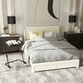 thumbnail image 1 of Homy Casa Queen Platform Bed Frame with Padded Headboard and Bedside Tray Table, 1 of 11