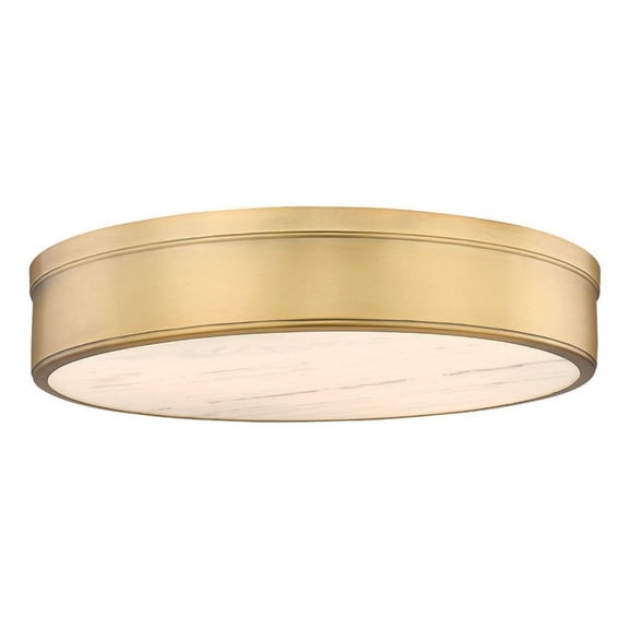 1944F22-RB-LED-Z-Lite-Anders - 24W 3 LED Flush Mount In Mid-Century Modern Style-4 Inches Tall and 22 Inches Wide-Rubbed Brass Finish