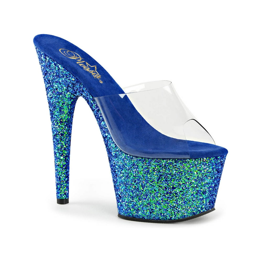 wide glitter heels
