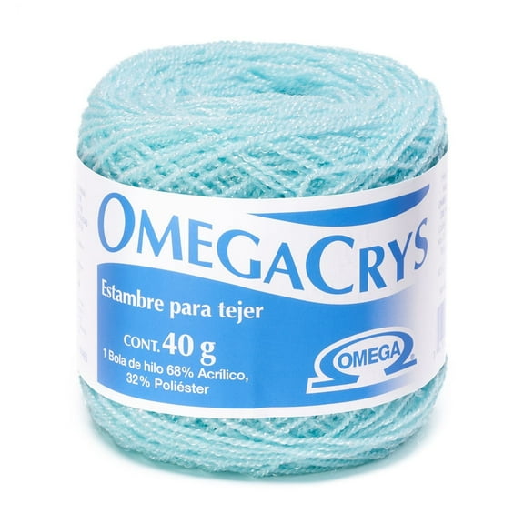 OMEGACRYS [40grs] - 2 of 2 - Fine Crystal Yarn by Omega great for all crafts - Color 21 - Baby Turquoise 218