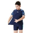 thumbnail image 4 of Aihuaihua Swimming Trunks For Boys 14-16 Cute Swimsuit Boy Bathing Suit Short Sleeve Swimming with Swim Trunks Beach Holiday Bathing Suits Blue,9-11 Years, 4 of 5