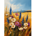 thumbnail image 1 of Qisvanset Framed Canvas Wall Art, 12x16 Inch Wildflower Golden Meadow Summer Nature Wall Art, 1 of 5