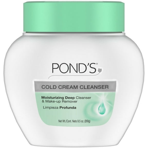 POND'S Cold Cream, Skin Care Facial Cleanser for All Skin Types, Deep Moisturizing Face Wash & Make -Up Remover, 9.5 oz - 4 Pack
