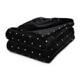 thumbnail image 2 of Superior Fleece Plush Fluffy Soft Blanket, Polka Dot Black, Throw, 2 of 9