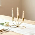 thumbnail image 5 of Fireplace Black/Gold Vintage Candle Stick, Three Armed Metal Holders for Table Centerpiece, Parties Holiday Decorations(Gold), 5 of 6
