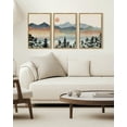 thumbnail image 5 of SHENIFY Mountain Range Landscape Wall Art 16x24in3pcs Natural Framed Ink Wash Watercolor Nature Laker Sun Rises Decor Artwork Prints Rustic Living Room Bedroom, 5 of 7