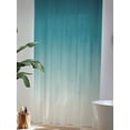 thumbnail image 4 of Sheer Curtains 84 Inches Long, Teal Blue Ombre Semi Sheer Curtains Light Filtering Window Treatment, Contemporary Gradient Abstract Art Privacy Voile Drapes for Living Room Bedroom 52x84 Inch, 4 of 7