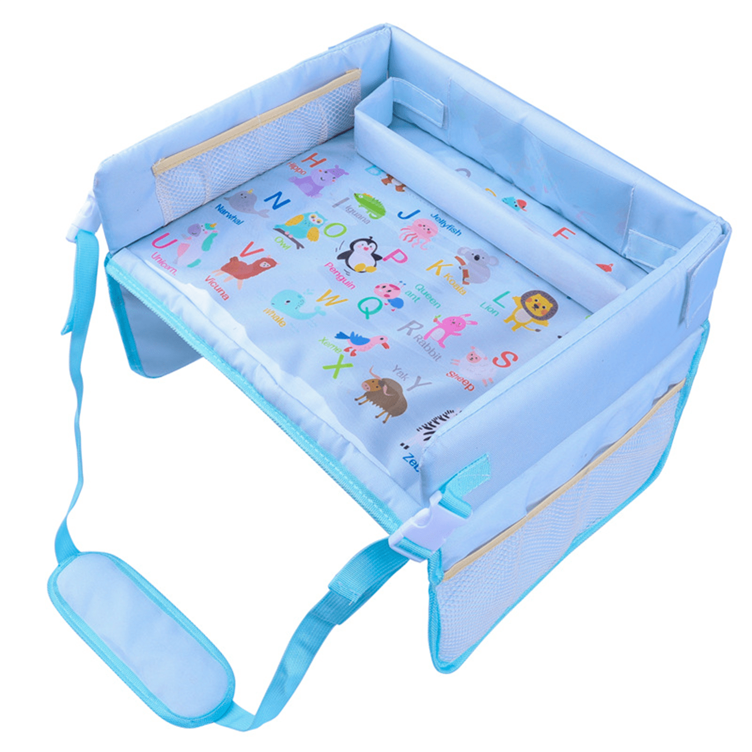 Kids Travel Tray Kids Activity Tray For Car Seat, Waterproof Kids Lap Desk  For Car Snacks And Activities Drawing Board With Storage Pocket Organ (3-d)