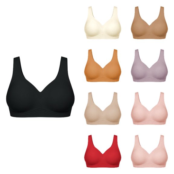 Womens Wireless Jelly Bra Plus Size Supportive Seamless Bras Full Coverage Push Up Comfortable No Underwire Tshirt Bras