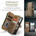 thumbnail image 5 of for iPhone 16 Pro Case Wallet for Women and Men, iPhone 16 Pro Case, PU Leather Magnetic Flip Strap Wristlet Zipper Card Holder Wallet Business Phone Cover for iPhone 16 Pro, Brown, 5 of 10
