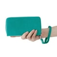 thumbnail image 5 of HAWEE Cellphone Wallet Dual Zipper Wristlet Purse with Card Slot/ Coin Pouch Compatible with iPhone/Samsung for Women or Lady, Turquoise, 5 of 7