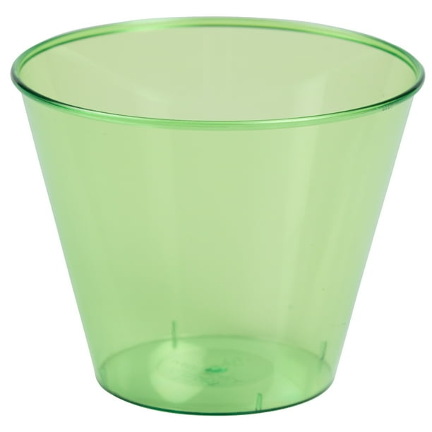 JAM Plastic Glasses Party Pack, 9 oz Tumblers, Lime Green, 72 Hard