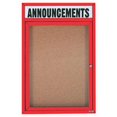 thumbnail image 1 of Aarco Products DCC2418RHIR Tableau d'Affichage Fermé avec en-Tête Illuminé 1 Porte - Rouge, 1 of 1