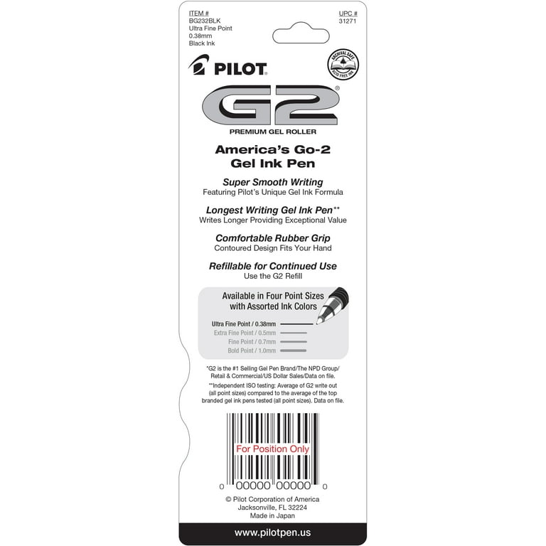 PILOT G2 Premium Retractable Rollerball Gel Pen / Refill 0.38/0.50