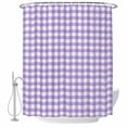 thumbnail image 2 of Purple Waterproof Fabric Shower Curtain,Country French Rustic Buffalo Plaid Modern Art Waterproof Fabric Shower Curtain for Bathroom Curtains Bathtubs Shower Curtains with 12 Hooks Small 36x78in, 2 of 8