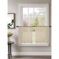 thumbnail image 2 of Sheer Curtains 45 Inch Length 2 Panels Set for Kitchen, Vintage Cream Semi Sheer Curtains for Windows, Farmhouse Retro Beige Solid Color Voile Window Treatments Rod Pocket Curtain, 2 of 7