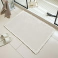 thumbnail image 1 of Waffle Bath Runner, Upgraded Waffle Runner Rug, Non Slip Washable Drying Boho Bathroom Bath Mat with Tassels for Hallway Shower Entry Farmhouse Home Decor, Double-Sided Use (off white, 17*24in), 1 of 8