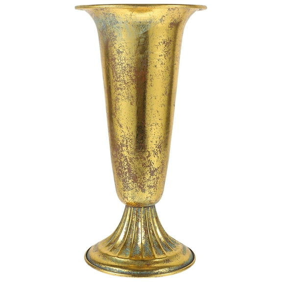 FRCOLOR Rustic Metal Flower Pot Office 25.50X13.00X11.00CM Golden