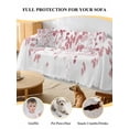 thumbnail image 4 of Pink Leaves Sofa Covers for 2-3 Cushion Couch L-Shaped Sectional, Summer Botanical Washable Sofa Covers Slipcover for Living Room Furniture, Couch Cover Blanket 71"x134", 4 of 9