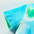 thumbnail image 7 of XUELUO Toddler Boys Casual Outfit Sets Summer Tie Dye Print Gradient Print Crew Neck Short Sleeve T Shirts Tops Elastic Waist Shorts Two Piece Activewear,Blue,3-4 Years, 7 of 7
