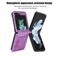 thumbnail image 4 of Galaxy Z Flip 6 Case for Girls Women, Allytech Glitter Bling Kickstand Magnetic Clasp Credit Cards Slots Zipper Pocket Flip Cover Wallet Case for Samsung Galaxy Z Flip 6 - Purple, 4 of 7