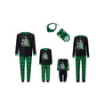 thumbnail image 4 of Christmas Family Pajamas Matching Set, Long Sleeve Letters Print T-shirt with Plaid Pants Sleepwear Loungewear, 4 of 10
