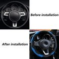 thumbnail image 4 of - Funda para volante de coche de piel de fibra de carbono elástica, antideslizante, transpirable, sin aro interior, talla universal 37-39cm (azul), 4 of 5