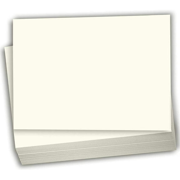 Hamilco Blank Index Cards 5 x 8 Card Stock 80lb Cover Cream Cardstock Paper - 100 Pack