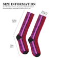 thumbnail image 5 of Socks Calf Pressure Socks Breathable Moisture Absorbent 11.8in×7.9in Full Print Designed For Hiking Walking Sports Mediumvioletred Stripe_4 2 Black-2, 5 of 8
