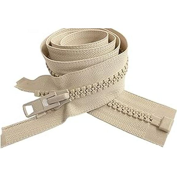 36 Inch YKK #10 Large Molded Plastic Separating Jacket Zippers for Sewing Coat Jacket Winter Coat Heavy Duty Zippers (Beige (#573))