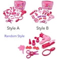 thumbnail image 4 of Rirool Little Girl Makeup Kit Pretend Play Hair Station with Case Kids Beauty Salon Set Toys, Hairdryer, Brush,Mirror & Styling(17pcs), 4 of 8