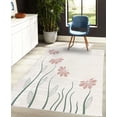 thumbnail image 4 of Flower Decorative Rug, Floral Petals with Striped Leaves and Lines Modern Style Geometrical Design Print, Quality Carpet for Bedroom Dorm and Living Room, 6 Sizes, Ivory, by Ambesonne, 4 of 4