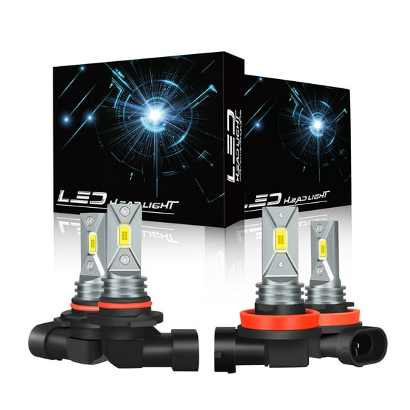 IHNZCB H11 9005 LED Headlight Super Bright Bulbs Kit 6000K White 10000LM High/Low Beam Replacement 4x