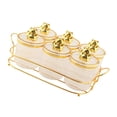 thumbnail image 1 of simhoa Kitchen Spice Jars 6 Grids with Tray Divided Nut Jars for Home Party Kitchen Transparent Gold, 1 of 8